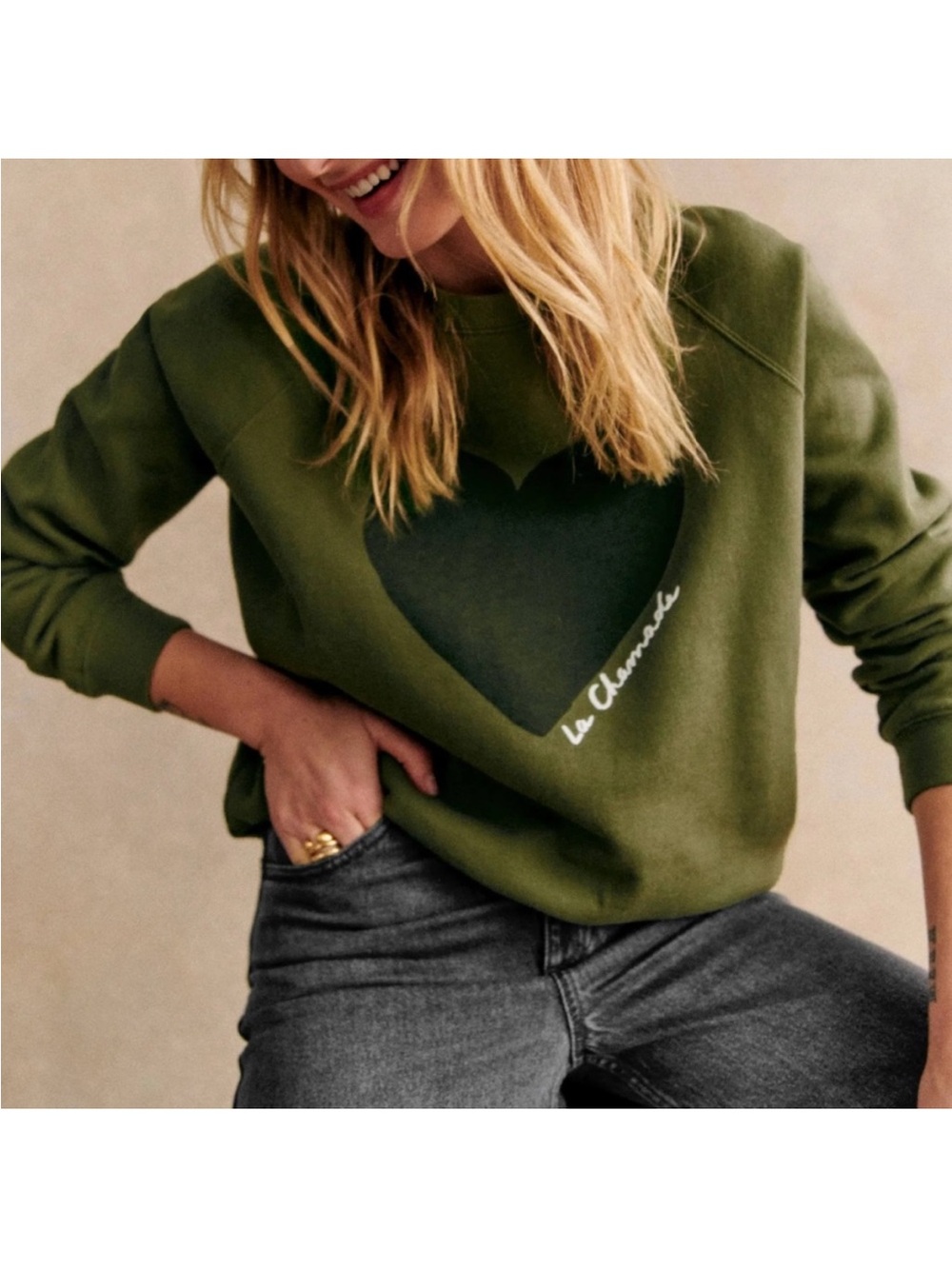 Sezane La Chamade Graphic Long Sleeve Sweatshirt